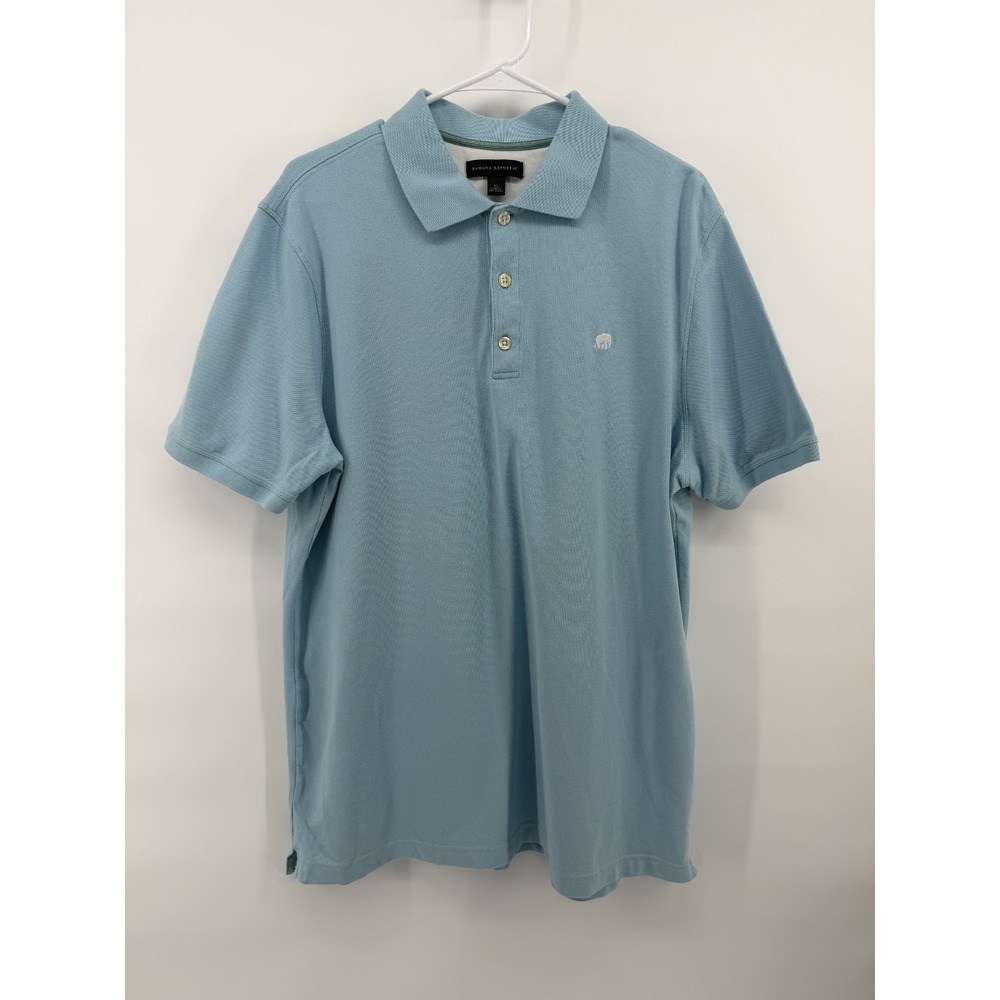 Banana Republic‎ Blue Pique Polo Shirt Men XL Cotton Logo Preppy Golf Casual EUC